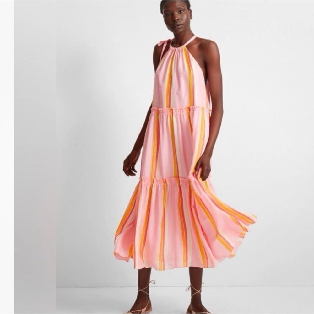 Club Monaco Pink and Orange Midi Dress